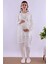Ekru Dantelli Sabahlık Pijama Takımı BYL211252 2
