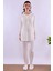 Ekru Dantelli Sabahlık Pijama Takımı BYL211252 4