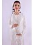 Ekru Dantelli Sabahlık Pijama Takımı BYL211252 5
