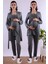 Kahverengi Sabahlıklı Hamile Lohusa Pijama Takımı BYL224012 1