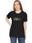 Unisex Bisiklet Yaka Baskılı T-Shirt - Siyah 2