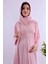 Pembe Tesettürlü Sabahlıklı Hamile Lohusa Gecelik Takım BYL2T24022 5