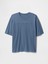 Erkek Mavi Oversized Athletic Logo T-Shirt 2