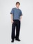 Erkek Mavi Oversized Athletic Logo T-Shirt 5