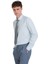 Mavi Slim Fit 100% Pamuk Açık Italyan Yaka Uzun Kollu Saten Gömlek 3