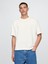 Erkek Kırık Beyaz Oversized Athletic Logo T-Shirt 1