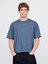 Erkek Mavi Oversized Athletic Logo T-Shirt 1