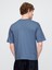 Erkek Mavi Oversized Athletic Logo T-Shirt 4
