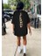 Bisiklet Yaka Baskılı T-Shirt - Siyah 4