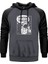 Houston Problems Gri Renk Reglan Kol Kapşonlu Sweatshirt 1