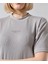 Unisex Bisiklet Yaka Baskılı Slim Fit T-Shirt - Boyalı Gri 5