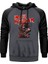 Iron Maiden Skull Gri Renk Reglan Kol Kapşonlu Sweatshirt 1