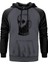 Beer Skull Gri Renk Reglan Kol Kapşonlu Sweatshirt 1