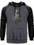Diver Octopus Gri Renk Reglan Kol Kapşonlu Sweatshirt 1