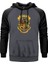Harry Potter Hogwarts Logo Gri Renk Reglan Kol Kapşonlu Sweatshirt 1