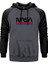 Nasa Red Blue Gri Renk Reglan Kol Kapşonlu Sweatshirt 1