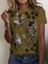 Kadın Kısa Kollu Kedi ve Pati Baskılı Süprem T-Shirt 3
