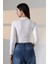 Mikro Yarım Balıkçı Yaka Uzun Kol Altı Külotlu ve Çıt Çıtlı Basic Kadın Bodysuit 21942 Ekru 4