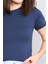 Çetinkaya Fithit 8506 Bayan Bisiklet Yaka 30/1 Likralı Süprem Crop T-Shirt Lacivert 3