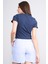 Çetinkaya Fithit 8506 Bayan Bisiklet Yaka 30/1 Likralı Süprem Crop T-Shirt Lacivert 4