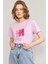 Çetinkaya Fithit 8479 Bayan Bisiklet Yaka 30/1 Compact Penye Süprem Baskılı T-Shirt Lila 1