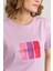 Çetinkaya Fithit 8479 Bayan Bisiklet Yaka 30/1 Compact Penye Süprem Baskılı T-Shirt Lila 3
