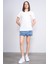Çetinkaya Fithit 8329 Bayan Bisiklet Yaka 30/1 Penye Süprem Regular T-Shirt Krem 2
