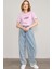 Çetinkaya Fithit 8483 Bayan Bisiklet Yaka 30/1 Compact Penye Süprem Baskılı T-Shirt Lila 2