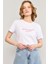 Çetinkaya Fithit 8470 Bayan Bisiklet Yaka 30/1 Compact Penye Süprem Baskılı T-Shirt Beyaz 1
