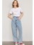 Çetinkaya Fithit 8470 Bayan Bisiklet Yaka 30/1 Compact Penye Süprem Baskılı T-Shirt Beyaz 2