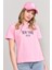 Çetinkaya Fithit 8488 Bayan Bisiklet Yaka 30/1 Compact Penye Süprem Baskılı T-Shirt Pembe 1