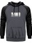Men In Black Logo Gri Renk Reglan Kol Kapşonlu Sweatshirt 1