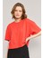 Çetinkaya Fithit 8260 Bayan Bisiklet Yaka 30/1 Penye Süprem Yırtmaçlı Crop T-Shirt Nar Çiçeği 1