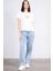 Çetinkaya Fithit 8493 Bayan Bisiklet Yaka 30/1 Compact Penye Süprem Baskılı T-Shirt Krem 2