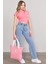 Çetinkaya Fithit 3266 Bayan Bisiklet Yaka 30/1 Compact Penye Süprem Crop T-Shirt Nar Çiçeği 2