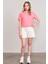 Çetinkaya Fithit 8286 Bayan Bisiklet Yaka 30/1 Compact Penye Süprem Crop T-Shirt Nar Çiçeği 2