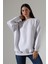 Yarım Balıkçı Yaka Şardonlu Salaş Basic Kadın Oversize Tunik Sweatshirt 21910 Karmelanj 1