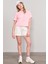 Çetinkaya Fithit 8286 Bayan Bisiklet Yaka 30/1 Compact Penye Süprem Crop T-Shirt Açık Pembe 2