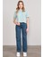 Çetinkaya Fithit 8286 Bayan Bisiklet Yaka 30/1 Compact Penye Süprem Crop T-Shirt Çağla 2