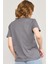 Çetinkaya Fithit 8488 Bayan Bisiklet Yaka 30/1 Compact Penye Süprem Baskılı T-Shirt Antrasit 4