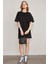 Çetinkaya Fithit 8260 Bayan Bisiklet Yaka 30/1 Penye Süprem Yırtmaçlı Crop T-Shirt Siyah 2