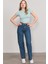 Çetinkaya Fithit 3266 Bayan Bisiklet Yaka 30/1 Compact Penye Süprem Crop T-Shirt Eski Yeşil 2