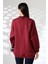 Yarım Balıkçı Yaka Şardonlu Salaş Basic Kadın Oversize Tunik Sweatshirt 21910 Bordo 4