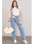 Çetinkaya Fithit 3266 Bayan Bisiklet Yaka 30/1 Compact Penye Süprem Crop T-Shirt Beyaz 2