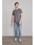 Çetinkaya Mentality 2772B -S Bisiklet Yaka Basic T-Shirt Koyu Gri %100 Pamuk 2