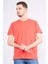 Çetinkaya Mentality 2772 V Yaka Penye Slim Fit Nar Çiçeği T-Shırt 1