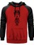 Charlie Chaplin Karikatür Kırmızı Renk Reglan Kol Kapşonlu Sweatshirt 1