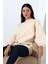 Yarım Balıkçı Yaka Şardonlu Salaş Basic Kadın Oversize Tunik Sweatshirt 21910 Taş 3