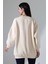 Yarım Balıkçı Yaka Şardonlu Salaş Basic Kadın Oversize Tunik Sweatshirt 21910 Taş 4