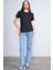 Çetinkaya Fithit 8470 Bayan Bisiklet Yaka 30/1 Compact Penye Süprem Baskılı T-Shirt Siyah 2
